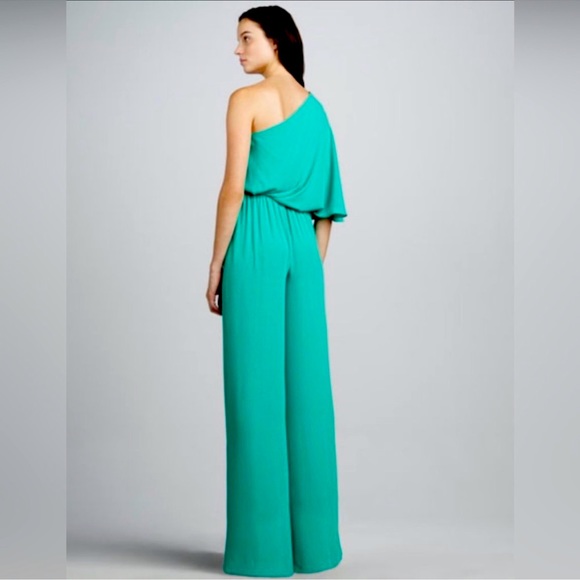 BCBG MaxAzria One Shoulder Wide Leg Jumpsuit - Picture 2 of 11